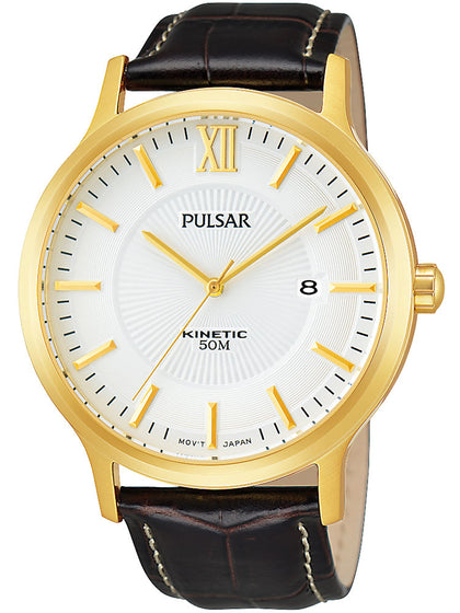 Pulsar Gents PAR182X1 golden brown Kinetic 5 ATM