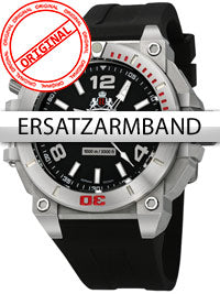 Rothschild Watchband Silicone RS-1110 u. RS-1111 black silver buckle