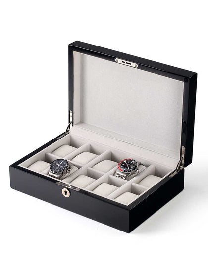 Rothschild watch box RS-2265-10BL for 10 watches black