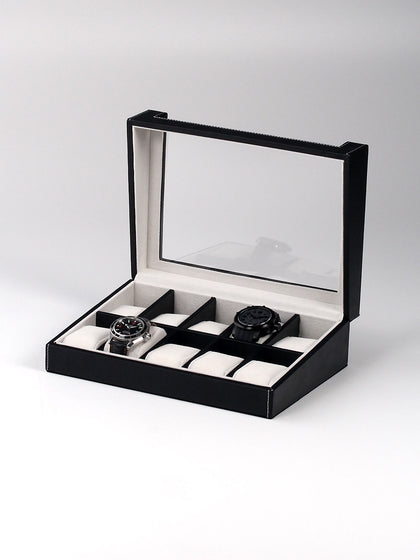 Rothschild watch box RS-3041-10BL for 10 watches black