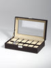 Rothschild watch box RS-1098-12DBR for 12 watches brown